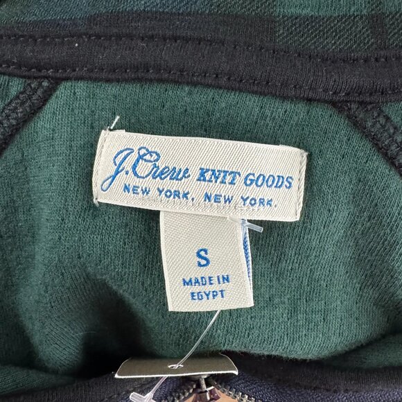 J. Crew Double Knit Half Zip Pullover Men Small In Print Green Plaid NWT TP-3501 - Picture 7 of 11